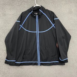 Abby & Friends Black Blue Full Zip Women 3X Athleisure‎ Track Jacket NWT